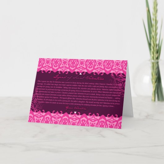 CARTES POUR FÊTES ANNUELLES LÉGENDE DE ST VALENTINE (Devant)