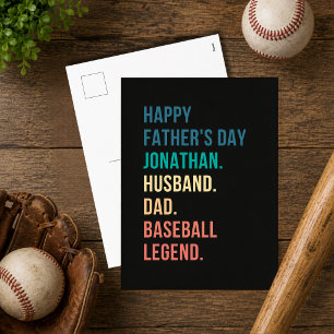 Cartes Pour Fêtes Annuelles Légende Rétro du Baseball Cadeau Personnalisé pour