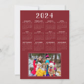 Cartes Pour Fêtes Annuelles Légendes de collage de photos d'une année 2024 Cal (Dos)