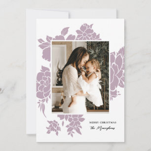 Cartes Pour Fêtes Annuelles Légère découpe florale Lilac Noël photo