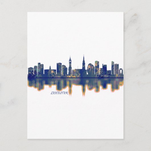 Cartes Pour Fêtes Annuelles Leicester Skyline (Devant)