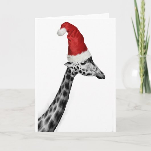 Cartes Pour Fêtes Annuelles L'élégance de la girafe de Noël (Devant)