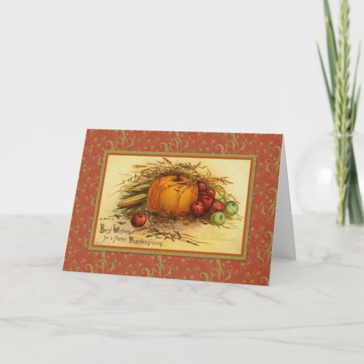 Cartes Pour Fêtes Annuelles L'élégance de l'automne de Thanksgiving (Devant)