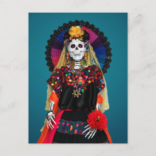 Cartes Pour Fêtes Annuelles L'élégante Catrina dans l'attrait traditionnel mex