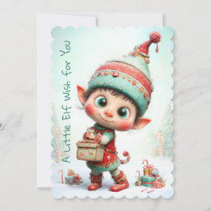 Cartes Pour Fêtes Annuelles L'Elfe Enchanté La Magie de Noël au Pôle Nord