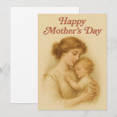 Cartes Pour Fêtes Annuelles L'Embrace de la mère (Devant / Derrière)