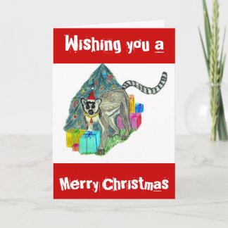 Cartes Pour Fêtes Annuelles Lémur de Noël