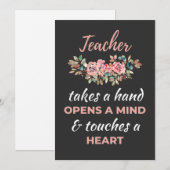 Cartes Pour Fêtes Annuelles L'Enseignant Prend Une Main Ouvre Un Esprit (Devant / Derrière)