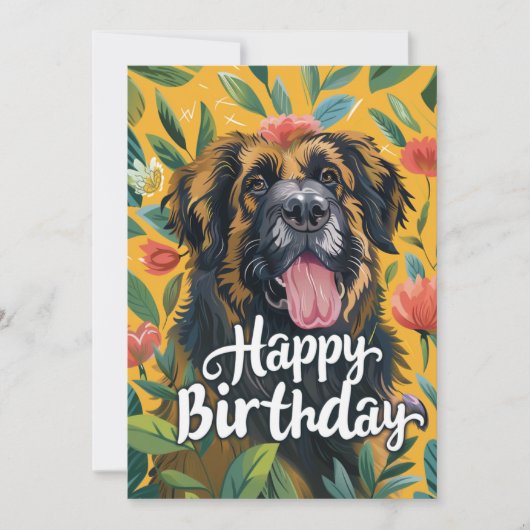 Cartes Pour Fêtes Annuelles Leonberger Chien Anniversaire (Devant)