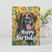Cartes Pour Fêtes Annuelles Leonberger Chien Anniversaire (Debout devant)