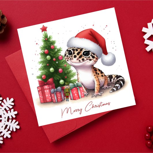 Cartes Pour Fêtes Annuelles Leopard Gecko Joyeux Noël