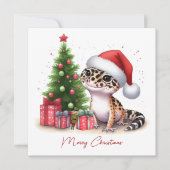 Cartes Pour Fêtes Annuelles Leopard Gecko Joyeux Noël (Devant)