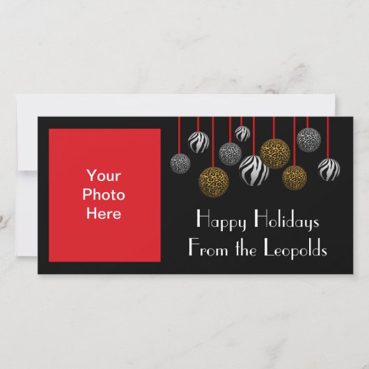 Cartes Pour Fêtes Annuelles Leopard Zebra (Devant)