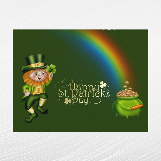 Cartes Pour Fêtes Annuelles Leprechaun Green Pot Gold Rainbow Jour de la Saint