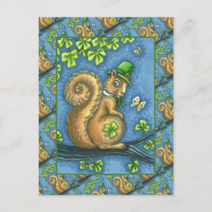 Cartes Pour Fêtes Annuelles LEPRECHAUN IRISH SQUIRREL, ST. JOUR DE PATRICK Luc