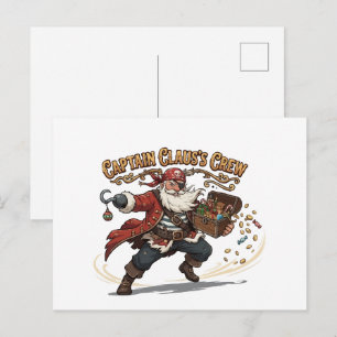 Cartes Pour Fêtes Annuelles L'équipage du capitaine Claus pour Noël pirate