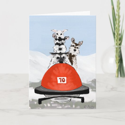 Cartes Pour Fêtes Annuelles L'équipe de Bobsleighing de Schnauzer (Devant)