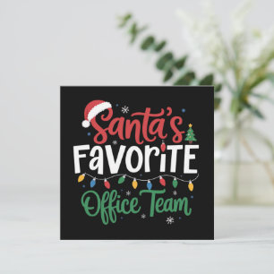 Cartes Pour Fêtes Annuelles L'équipe de bureau préférée de Santa Noël drôle de