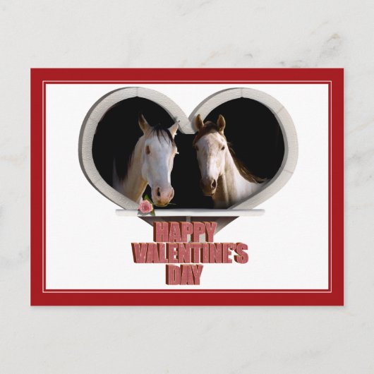 Cartes Pour Fêtes Annuelles Les amateurs de chevaux Valentine (Devant)