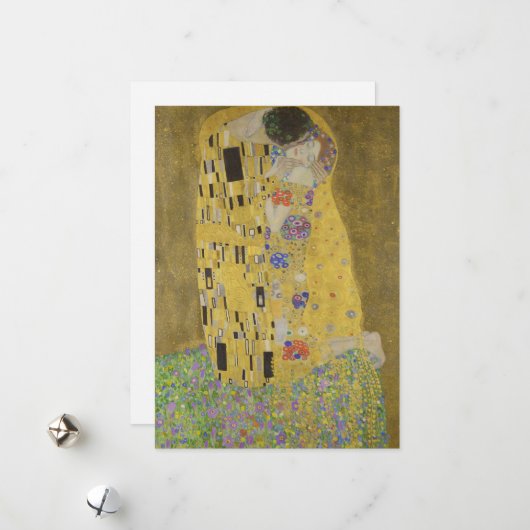 Cartes Pour Fêtes Annuelles Les amoureux embrasser Embrace par Gustav Klimt (Devant/Arrière en situation)