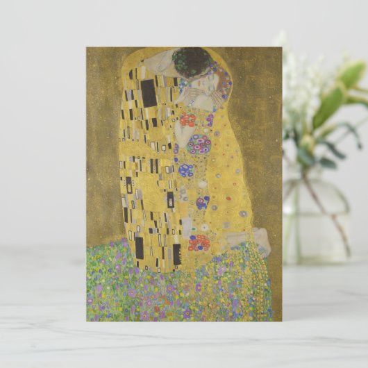 Cartes Pour Fêtes Annuelles Les amoureux embrasser Embrace par Gustav Klimt (Debout devant)
