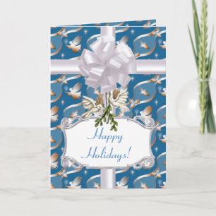 Cartes Pour Fêtes Annuelles Les Anges Bleus et les colombes