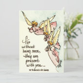 Cartes Pour Fêtes Annuelles Les anges des nuages avec le réconfort pour vous (Debout devant)