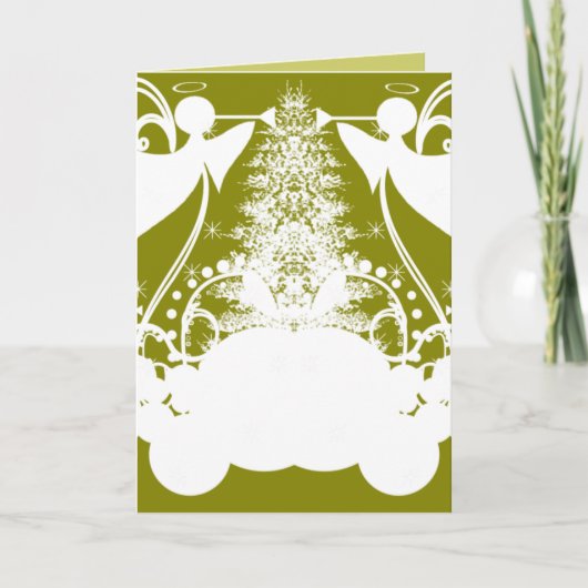 Cartes Pour Fêtes Annuelles Les anges en vert (Devant)