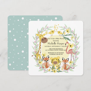 Cartes Pour Fêtes Annuelles Les animaux de la jungle baby shower garçon ou fil
