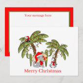 Cartes Pour Fêtes Annuelles Les animaux de la jungle de Noël (Devant / Derrière)