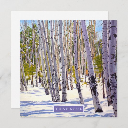 Cartes Pour Fêtes Annuelles Les arbres d'Aspen dans la forêt (Devant / Derrière)