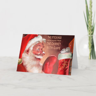 Cartes Pour Fêtes Annuelles Les bas étaient suspendus par le c