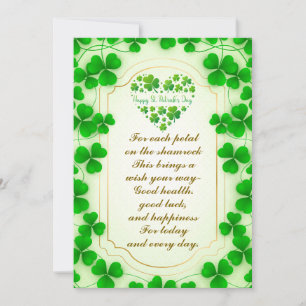 Cartes Pour Fêtes Annuelles Les bénédictions irlandaises et les trèfles sont d