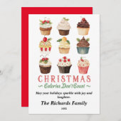 Cartes Pour Fêtes Annuelles Les calories de Noël ne comptent pas les gâteaux (Devant / Derrière)