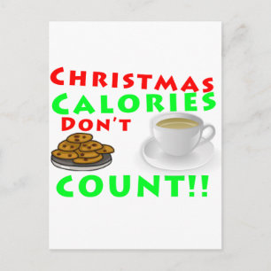 Cartes Pour Fêtes Annuelles Les calories de Noël ne comptent pas l'Humour drôl