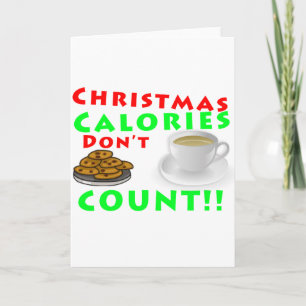 Cartes Pour Fêtes Annuelles Les calories de Noël ne comptent pas l'Humour drôl