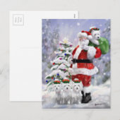 Cartes Pour Fêtes Annuelles Les Casques de Santa (Devant / Derrière)