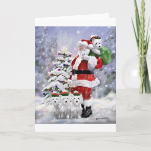 Cartes Pour Fêtes Annuelles Les Casques de Santa (Devant)