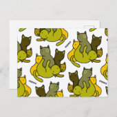 Cartes Pour Fêtes Annuelles Les chatons d'olive (Devant / Derrière)