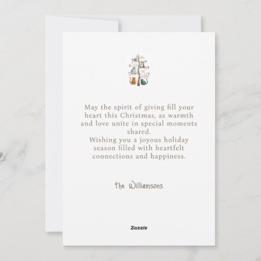 Cartes Pour Fêtes Annuelles Les chats dans l'arbre de Noël (Dos)