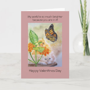 Cartes Pour Fêtes Annuelles Les chats regardent papillon valentine