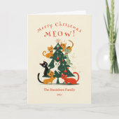 Cartes Pour Fêtes Annuelles Les chats sur l'arbre de Noël (Devant)
