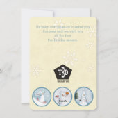 Cartes Pour Fêtes Annuelles Les chefs de Snowman restauration restauration res (Dos)