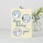 Cartes Pour Fêtes Annuelles Les chefs de Snowman restauration restauration res (Debout devant)