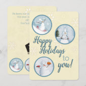 Cartes Pour Fêtes Annuelles Les chefs de Snowman restauration restauration res (Devant / Derrière)