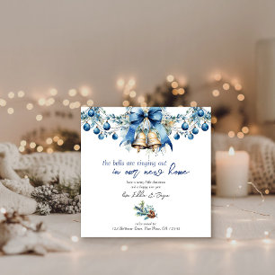 Cartes Pour Fêtes Annuelles Les cloches sonnent Bleu Noël Nouvelle adresse