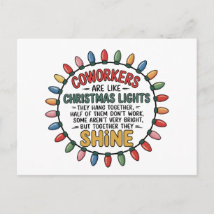 Cartes Pour Fêtes Annuelles Les collègues sont comme les lumières de Noël Trav