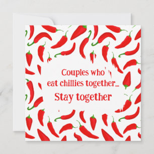 Cartes Pour Fêtes Annuelles Les couples qui mangent des piments ensemble reste