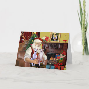 Cartes Pour Fêtes Annuelles Les deux lévriers de Santa