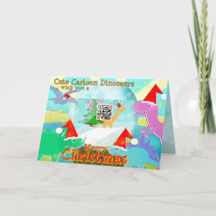Cartes Pour Fêtes Annuelles Les dinosaures mignons de bande dessinée vous
